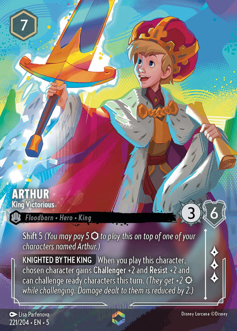 Arthur - King Victorious (005-221) - Set 5: Shimmering Skies - Disney Lorcana Enchanted