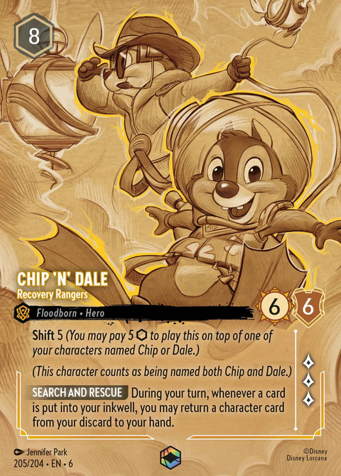 Chip 'n' Dale - Recovery Rangers (006-205) - Set 6: Azurite Sea - Disney Lorcana Enchanted
