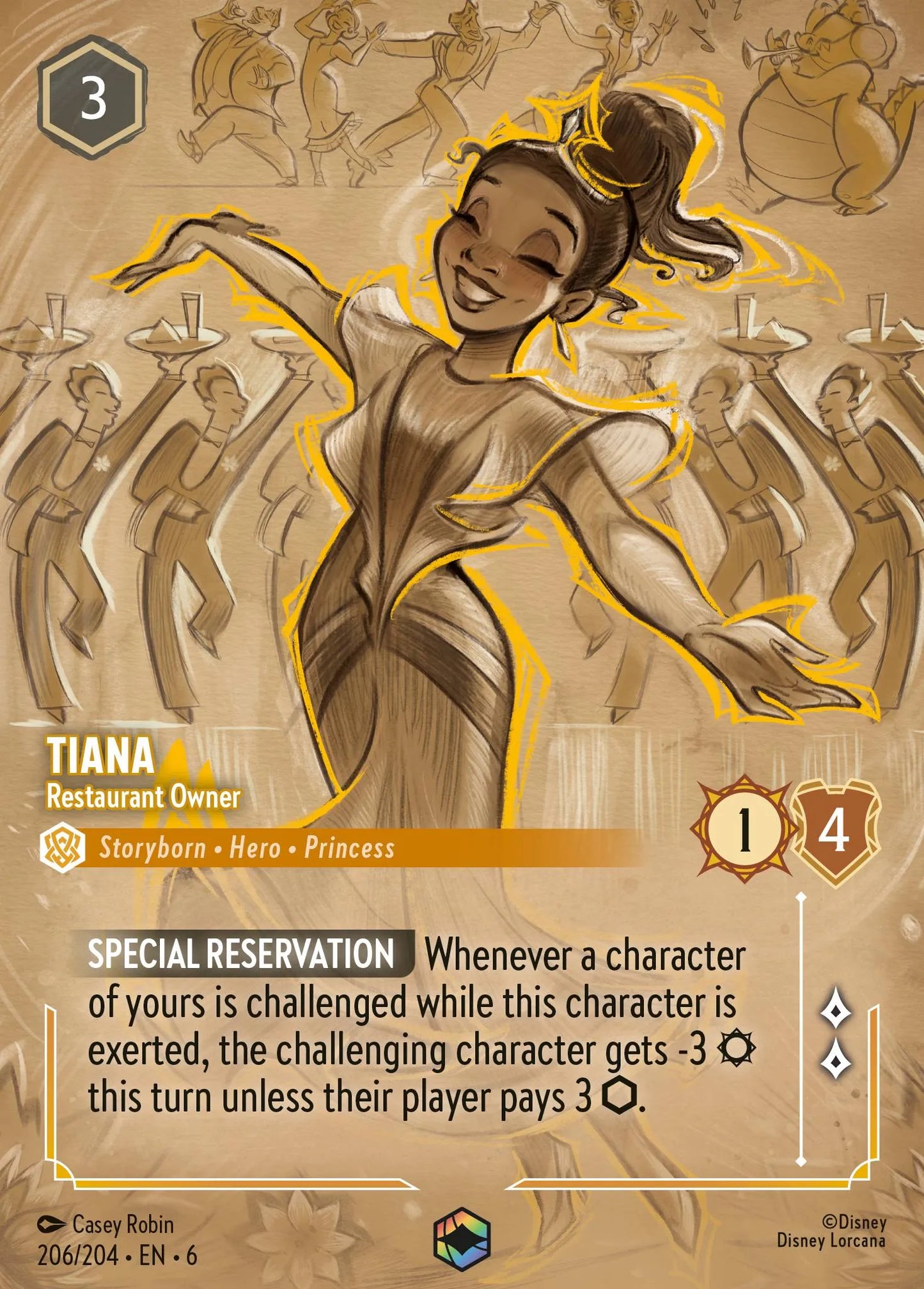 Tiana - Restaurant Owner (006-206) - Set 6: Azurite Sea - Disney Lorcana Enchanted