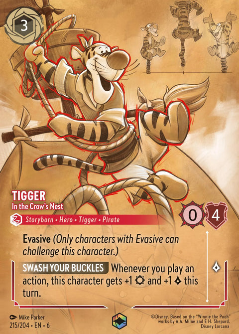 Tigger - In the Crow's Nest (006-215) - Set 6: Azurite Sea - Disney Lorcana Enchanted