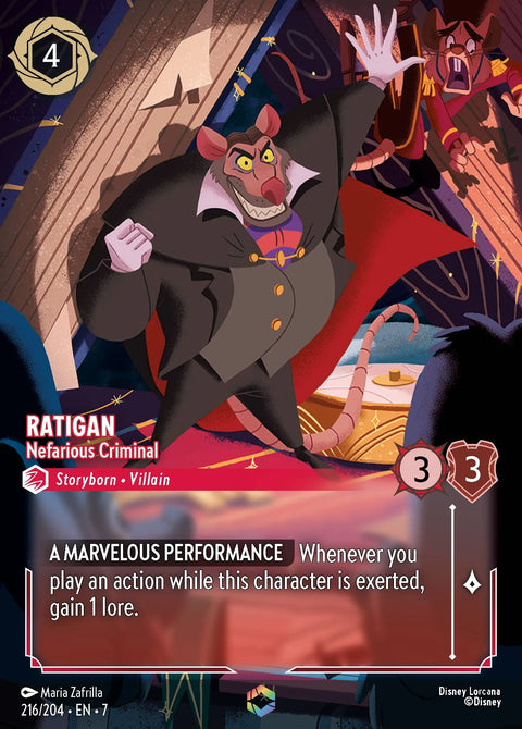 Ratigan - Nefarious Criminal (007-216) - Set 7: Archazia's Island - Disney Lorcana Enchanted