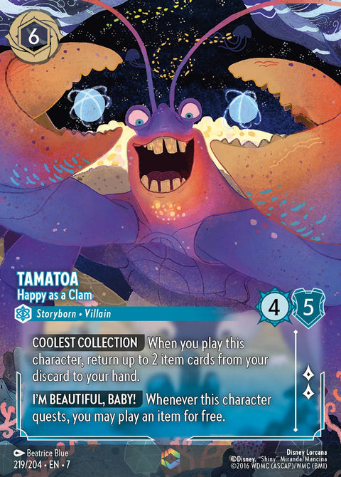 Tamatoa - Happy as a Clam (007-219) - Set 7: Archazia's Island - Disney Lorcana Enchanted