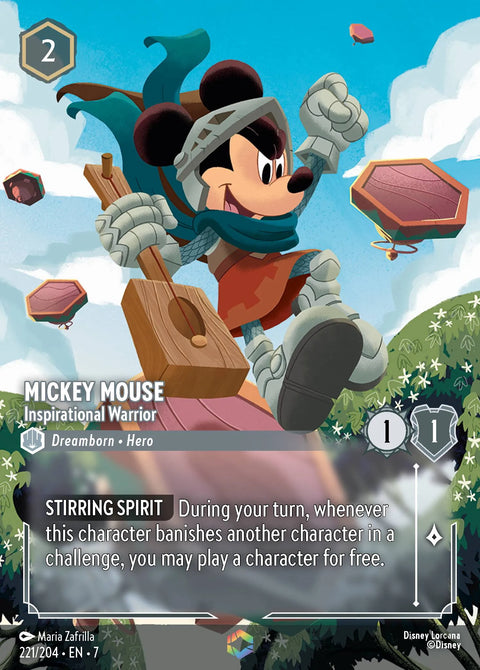 Mickey Mouse - Inspirational Warrior (007-221) - Set 7: Archazia's Island - Disney Lorcana Enchanted