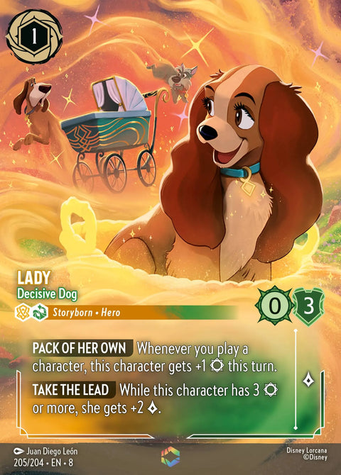 Lady - Decisive Dog (008-205) - Set 8: Reign of Jafar - Disney Lorcana Enchanted