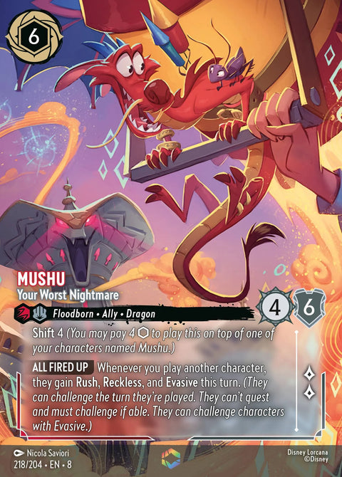 Mushu - Your Worst Nightmare (008-218) - Set 8: Reign of Jafar - Disney Lorcana Enchanted