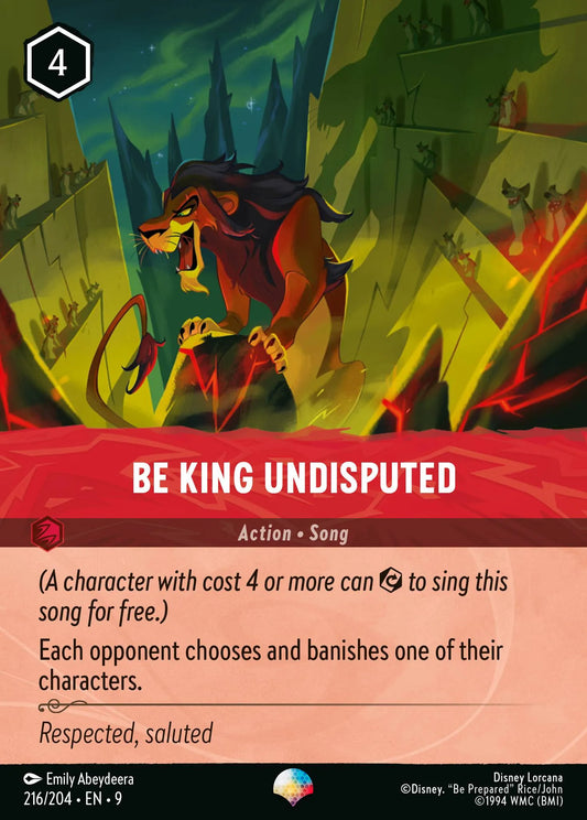 Be King Undisputed (009-216) - Set 9: Fabled - Disney Lorcana Epic