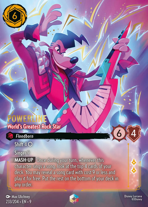 Powerline - World's Greatest Rock Star (009-233) - Set 9: Fabled - Disney Lorcana Enchanted