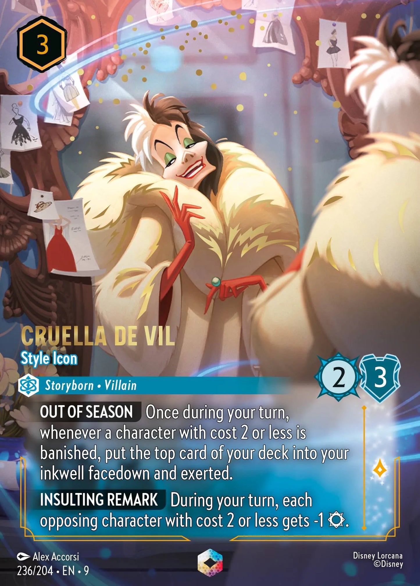 Cruella De Vil - Style Icon (009-236) - Set 9: Fabled - Disney Lorcana Enchanted