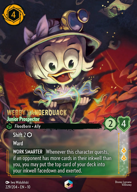 Webby Vanderquack - Junior Prospector (010-229) - Set 10: Whispers in the Well - Disney Lorcana Enchanted