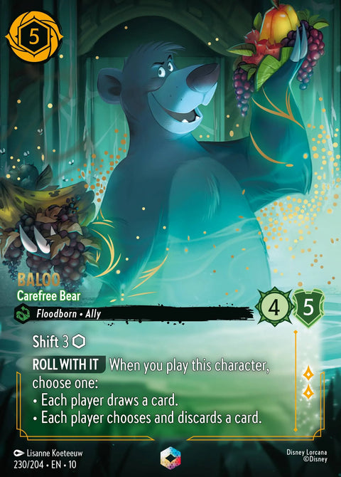 Baloo - Carefree Bear (010-230) - Set 10: Whispers in the Well - Disney Lorcana Enchanted