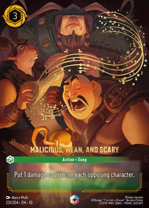 Malicious, Mean, and Scary (010-231) - Set 10: Whispers in the Well - Disney Lorcana Enchanted