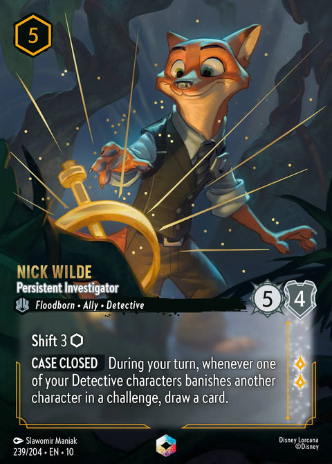 Nick Wilde - Persistent Investigator (010-239) - Set 10: Whispers in the Well - Disney Lorcana Enchanted