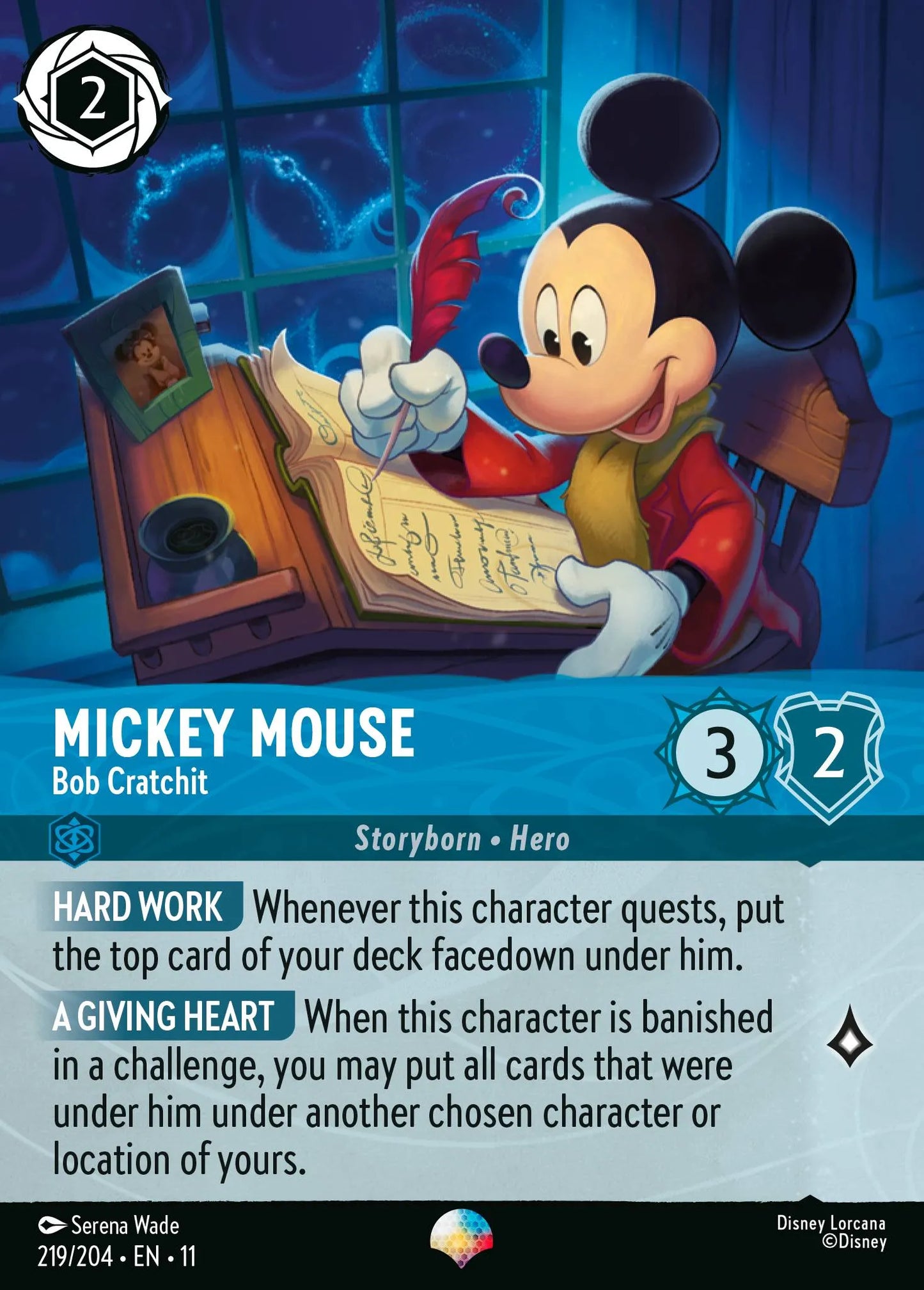 Mickey Mouse - Bob Cratchit (011-219) - Set 11: Winterspell - Disney Lorcana Epic