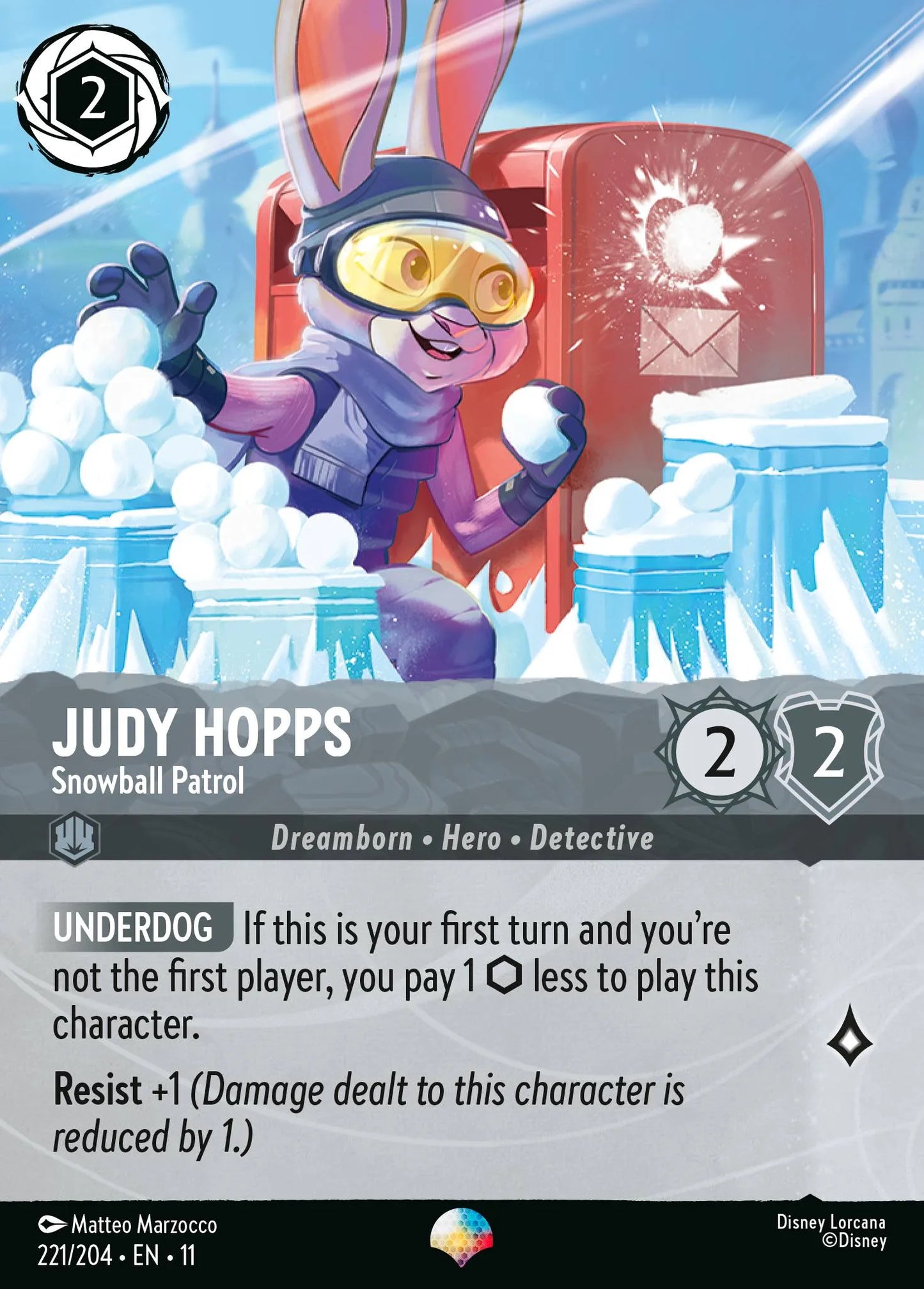 Judy Hopps - Snowball Patrol (011-221) - Set 11: Winterspell - Disney Lorcana Epic