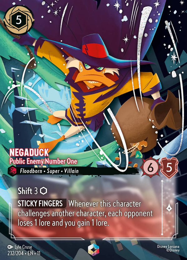 Negaduck - Public Enemy Number One (011-232) - Set 11: Winterspell - Disney Lorcana Enchanted