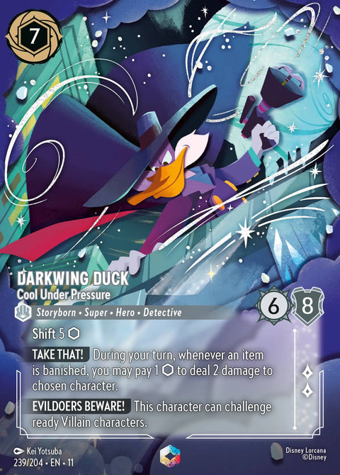 Darkwing Duck - Cool Under Pressure (011-239) - Set 11: Winterspell - Disney Lorcana Enchanted