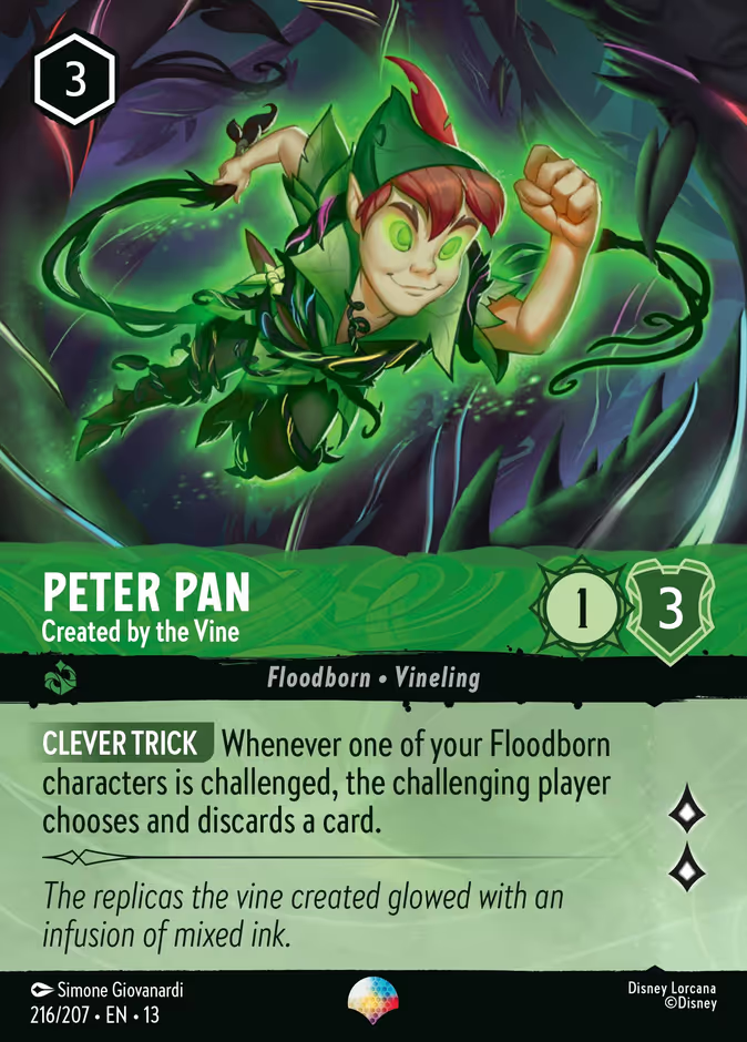 Peter Pan - Created by the Vine (013-216) - Set 13: Attack of the Vine! - Disney Lorcana Epic