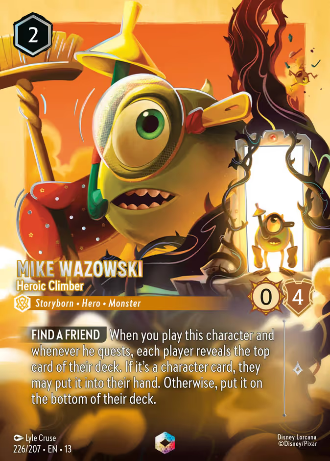 Mike Wazowski - Heroic Climber (013-226) - Set 13: Attack of the Vine! - Disney Lorcana Enchanted