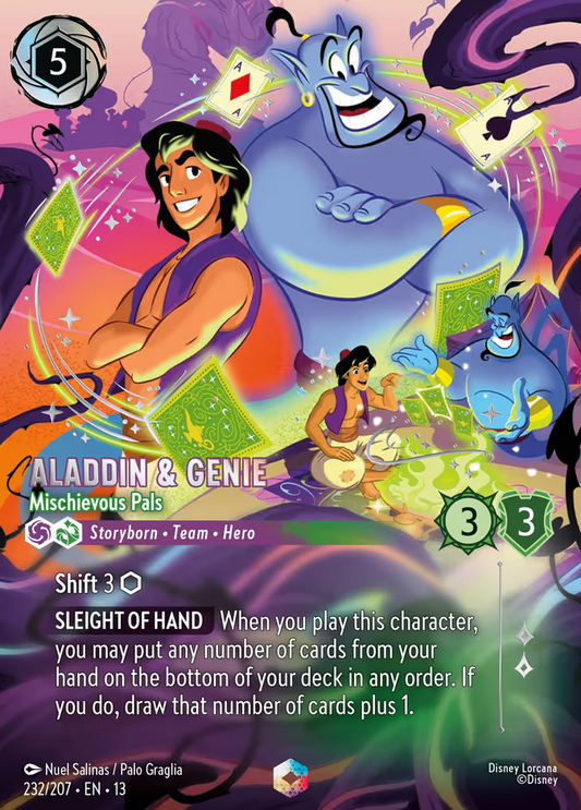 Aladdin & Genie - Mischievous Pals (013-232) - Set 13: Attack of the Vine! - Disney Lorcana Enchanted