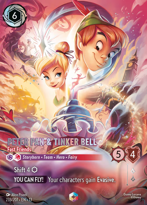 Peter Pan & Tinker Bell - Fast Friends (013-233) - Set 13: Attack of the Vine! - Disney Lorcana Enchanted