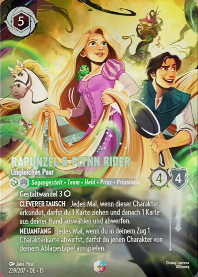 Rapunzel & Flynn Rider - Unlikely Pair (013-239) - Set 13: Attack of the Vine! - Disney Lorcana Enchanted