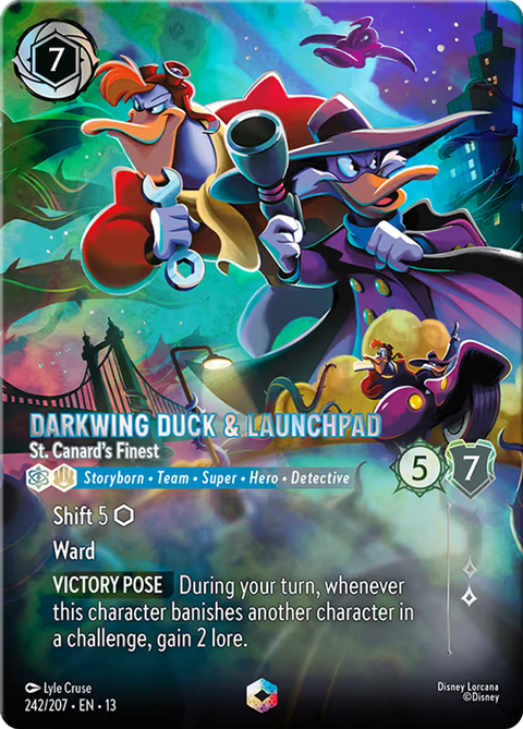 Darkwing Duck & Launchpad - St. Canard's Finest (013-242) - Set 13: Attack of the Vine! - Disney Lorcana Enchanted