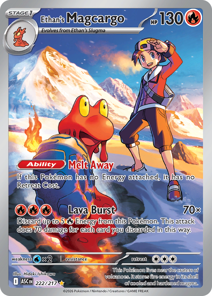 Ethan's Magcargo 222/217 from Ascended Heroes (ASC) - Illustration Rare English Pokémon TCG single card