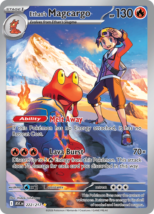 Ethan's Magcargo 222/217 from Ascended Heroes (ASC) - Illustration Rare English Pokémon TCG single card