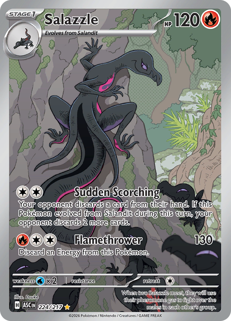 Salazzle 224/217 from Ascended Heroes (ASC) - Illustration Rare English Pokémon TCG single card