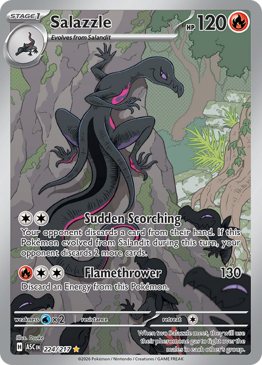 Salazzle 224/217 from Ascended Heroes (ASC) - Illustration Rare English Pokémon TCG single card