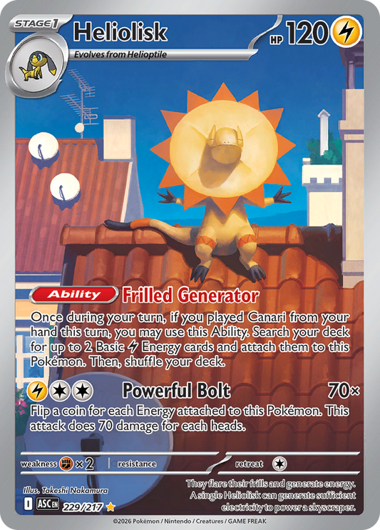 Heliolisk 229/217 from Ascended Heroes (ASC) - Illustration Rare English Pokémon TCG single card