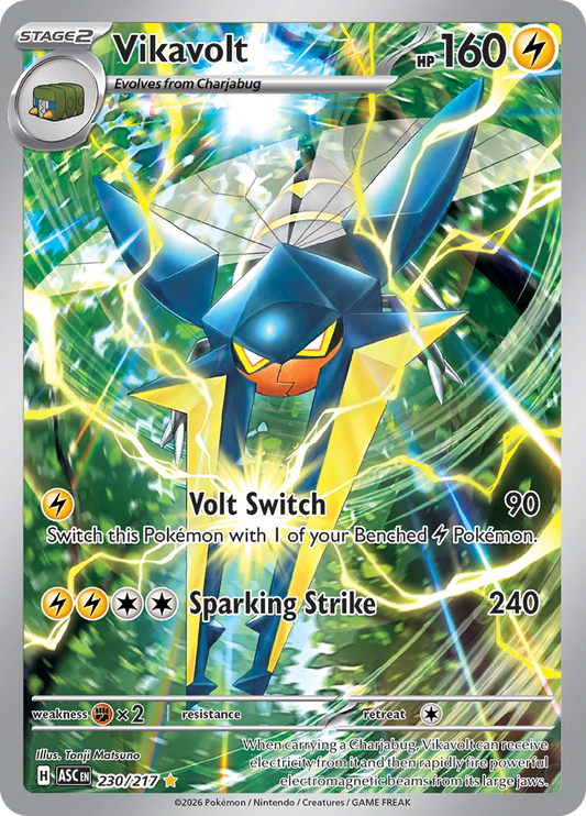 Vikavolt 230/217 from Ascended Heroes (ASC) - Illustration Rare English Pokémon TCG single card