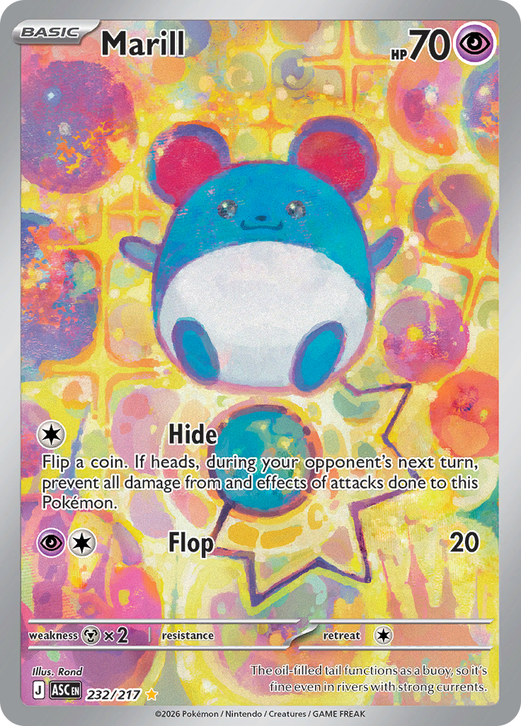 Marill 232/217 from Ascended Heroes (ASC) - Illustration Rare English Pokémon TCG single card