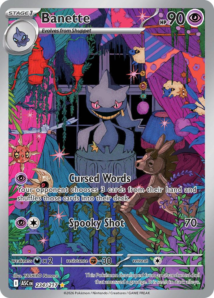 Banette 234/217 from Ascended Heroes (ASC) - Illustration Rare English Pokémon TCG single card
