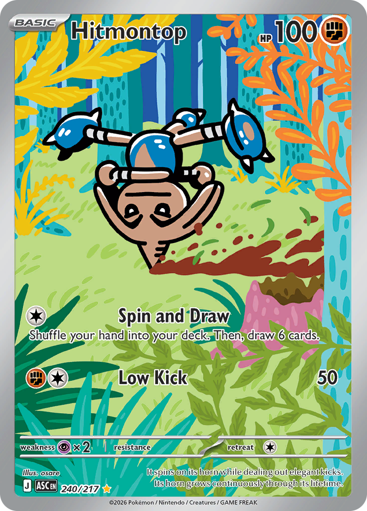 Hitmontop 240/217 from Ascended Heroes (ASC) - Illustration Rare English Pokémon TCG single card
