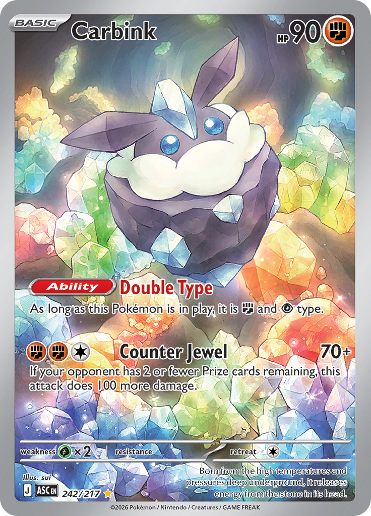 Carbink 242/217 from Ascended Heroes (ASC) - Illustration Rare English Pokémon TCG single card