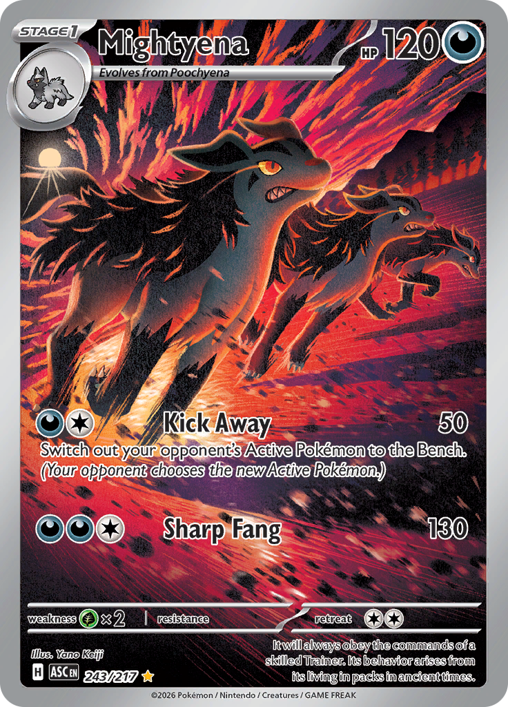 Mightyena 243/217 from Ascended Heroes (ASC) - Illustration Rare English Pokémon TCG single card