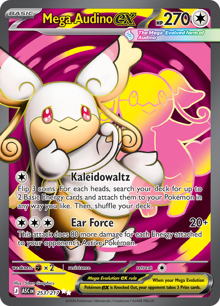 Mega Audino ex 253/217 from Ascended Heroes (ASC) - Ultra Rare English Pokémon TCG single card