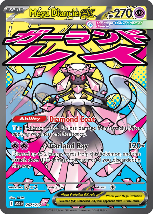 Mega Diancie ex 267/217 from Ascended Heroes (ASC) - English Pokémon TCG single card