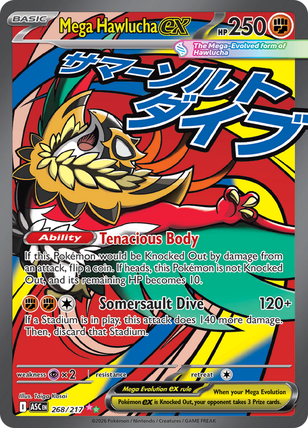 Mega Hawlucha ex 268/217 from Ascended Heroes (ASC) - English Pokémon TCG single card