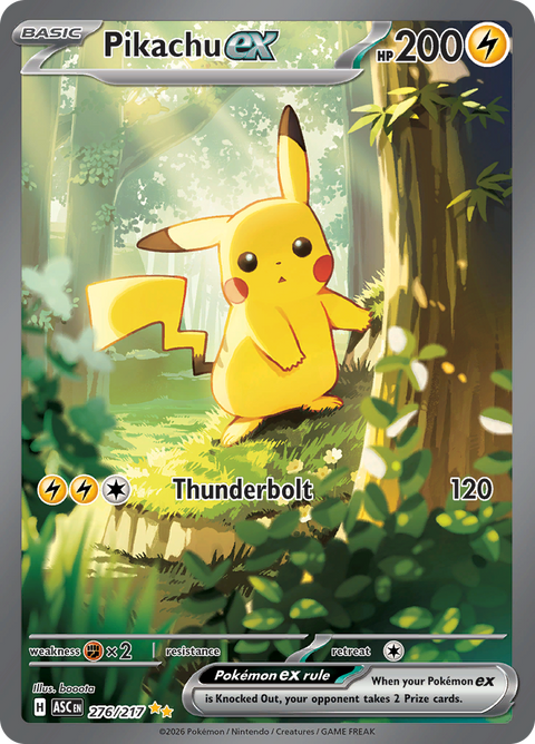 Pikachu ex 276/217 from Ascended Heroes (ASC) - Special Illustration Rare English Pokémon TCG single card