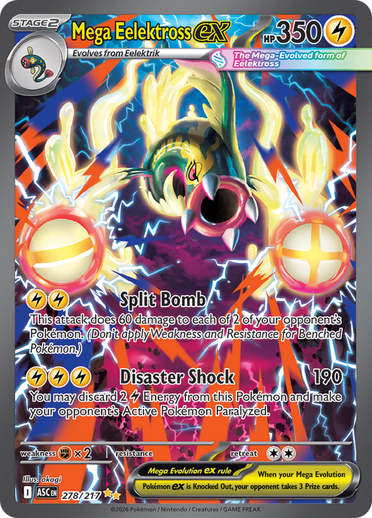 Mega Eelektross ex 278/217 from Ascended Heroes (ASC) - Special Illustration Rare English Pokémon TCG single card