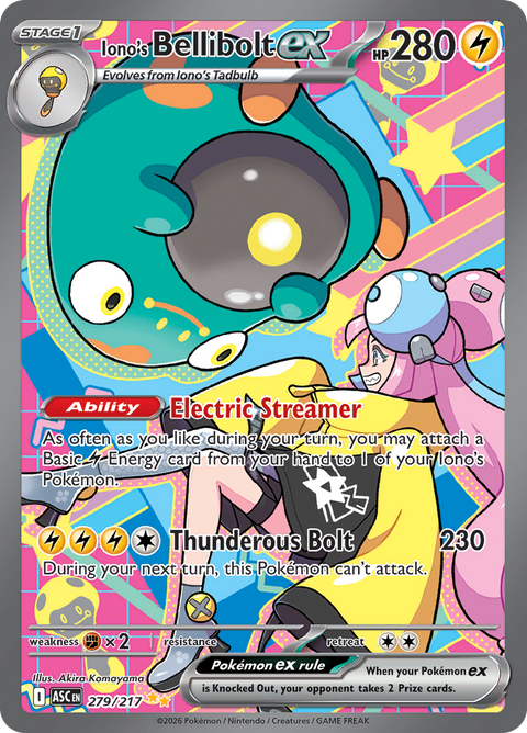Iono's Bellibolt ex 279/217 from Ascended Heroes (ASC) - Special Illustration Rare English Pokémon TCG single card