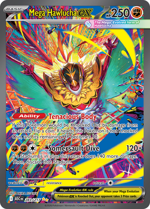 Mega Hawlucha ex 283/217 from Ascended Heroes (ASC) - Special Illustration Rare English Pokémon TCG single card