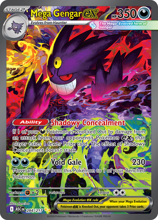 Mega Gengar ex 284/217 from Ascended Heroes (ASC) - Special Illustration Rare English Pokémon TCG single card