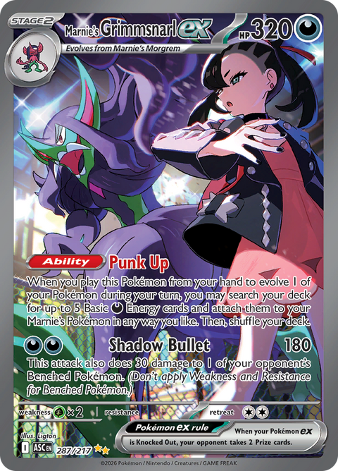 Marnie's Grimmsnarl ex 287/217 from Ascended Heroes (ASC) - Special Illustration Rare English Pokémon TCG single card