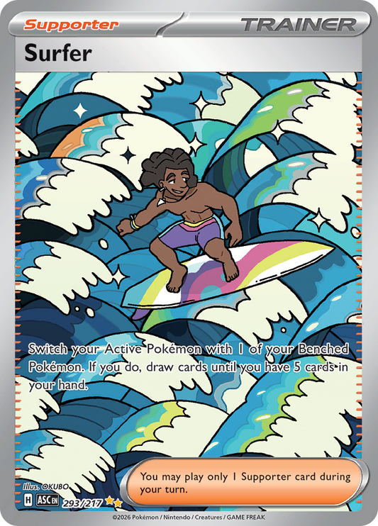 Surfer 293/217 from Ascended Heroes (ASC) - Special Illustration Rare English Pokémon TCG single card