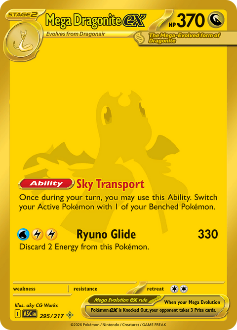 Mega Dragonite ex 295/217 from Ascended Heroes (ASC) - Mega Hyper Rare English Pokémon TCG single card