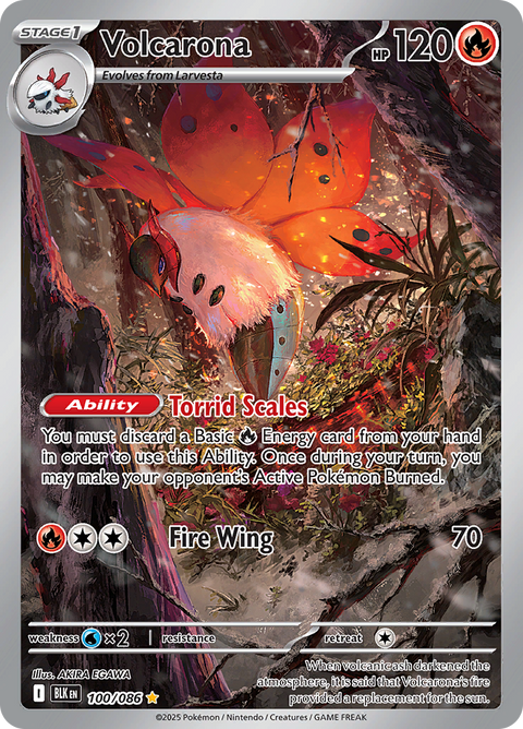 Volcarona 100/086 from Black Bolt (BLK) - Illustration Rare English Pokémon TCG single card