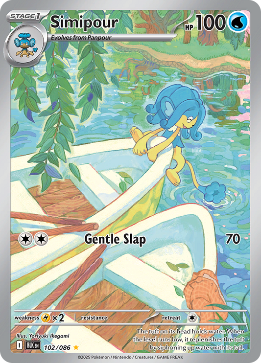 Simipour 102/086 from Black Bolt (BLK) - Illustration Rare English Pokémon TCG single card